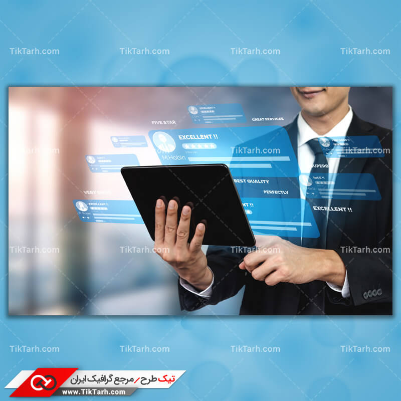 تصویر گرافیکی تبلت و فضای مجازی