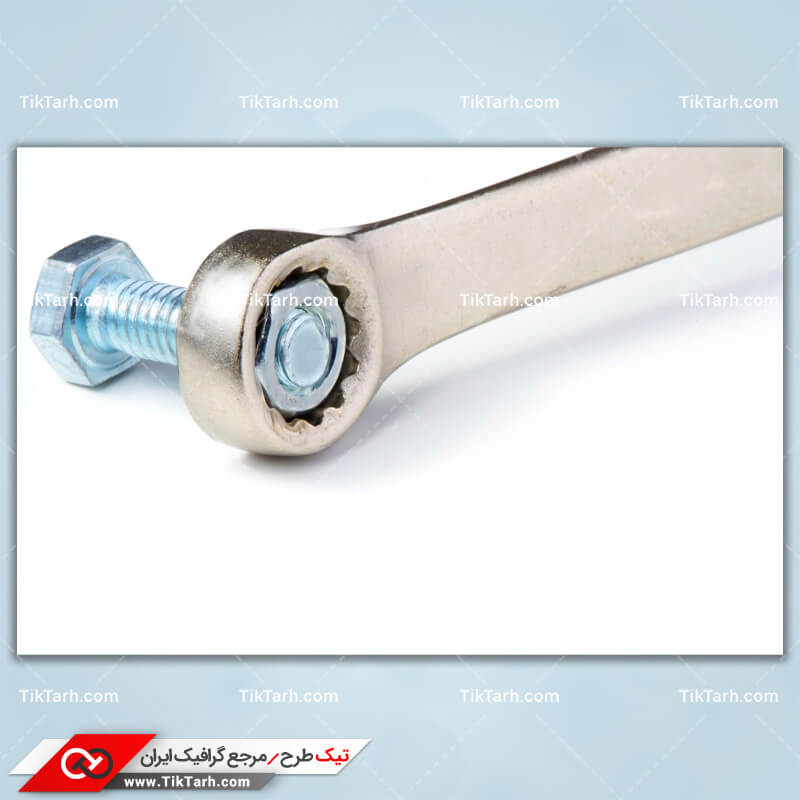 دانلود تصویر باکیفیت پیچ و مهره و آچار تخت رینگی
