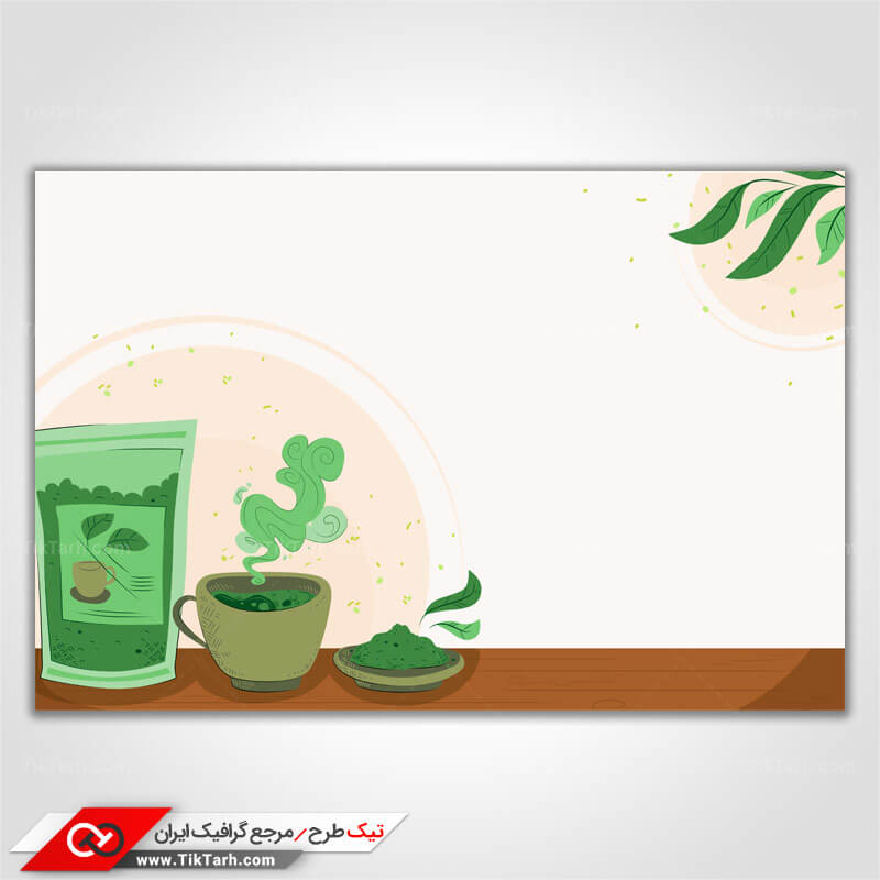 پس زمینه طراحی با طرح چای سبز
