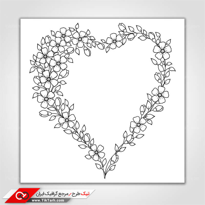 دانلود پس زمینه طراحی با طرح حلقه گل قلبی