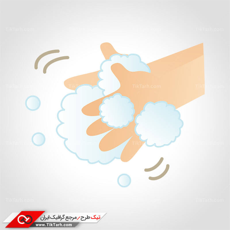 طرح لایه باز کلیپ آرت شستشو دست ها با آب و صابون