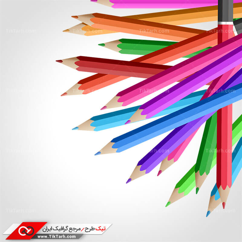 دانلود کلیپ آرت با طرح مداد رنگی ها