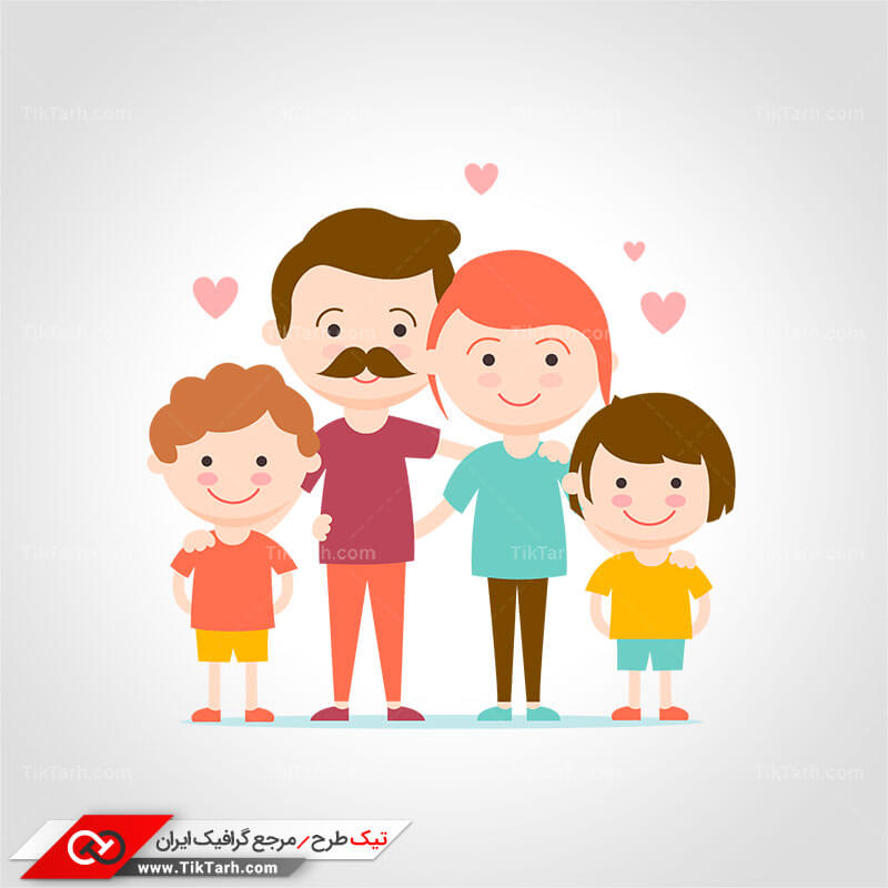 طرح لایه باز کلیپ آرت خانواده شاد