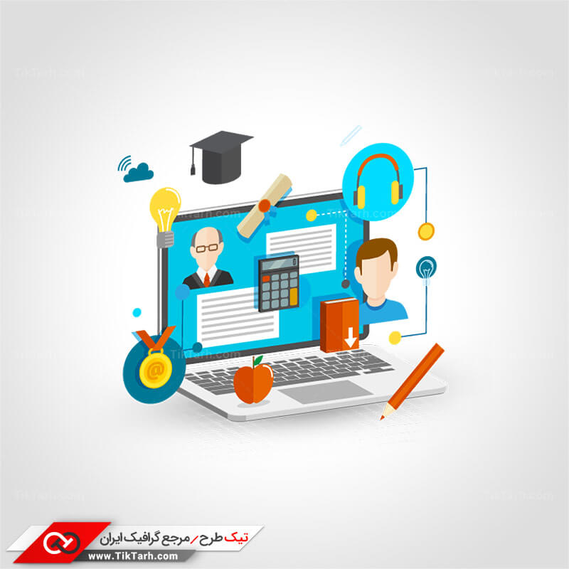 دانلود طرح لایه باز کلیپ آرت آموزش مجازی