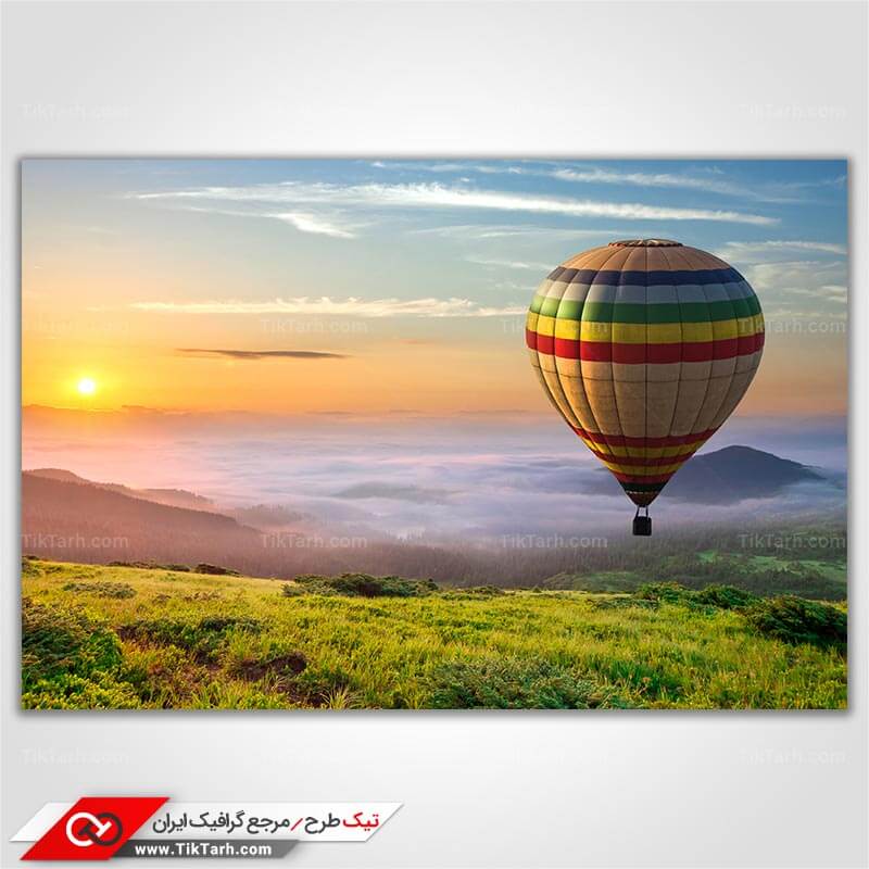 دانلود تصویر با کیفیت بالن و غروب آفتاب