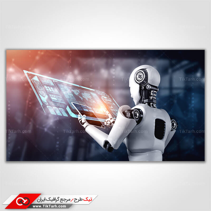 دانلود تصویر بسیار با کیفیت ربات و فضای مجازی