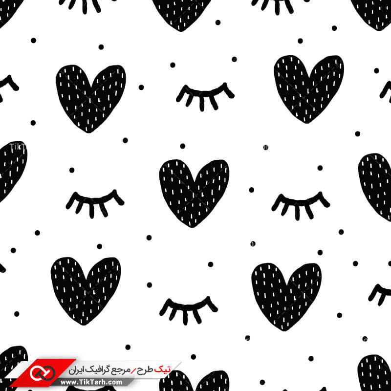 دانلود پترن لایه باز با طرح مژه و قلب