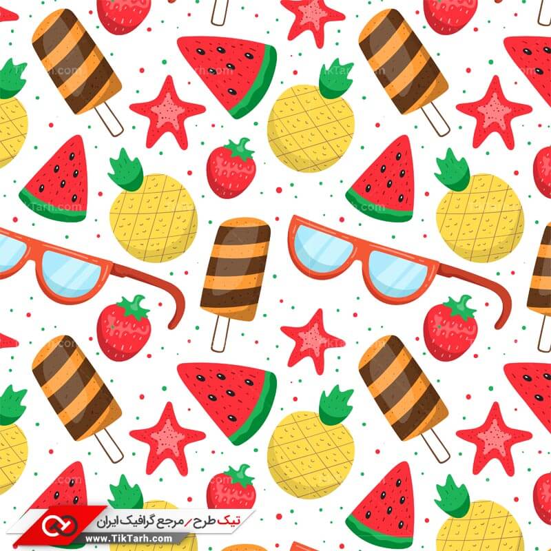 دانلود پترن لایه باز با طرح بستنی و میوه