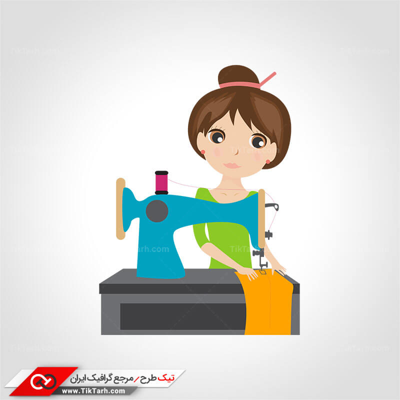 دانلود طرح لایه باز کلیپ آرت زن خیاط