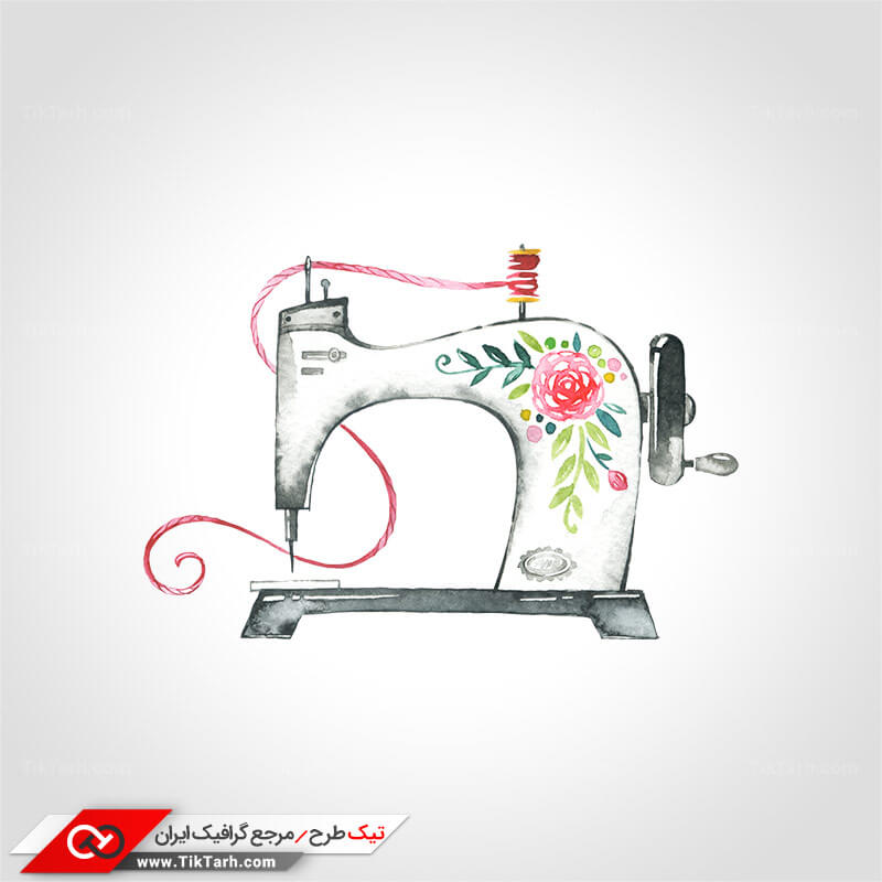 طرح گرافیکی کلیپ آرت چرخ خیاطی