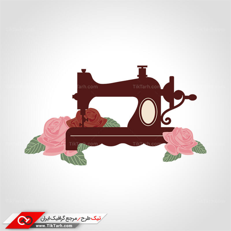 دانلود طرح گرافیکی کلیپ آرت چرخ خیاطی