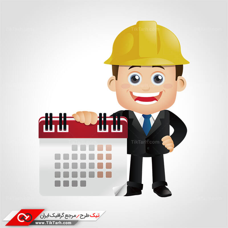 دانلود طرح لایه باز کلیپ آرت مهندس و تقویم