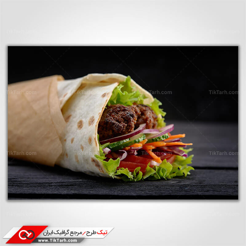 عکس گرافیکی لقمه کباب کوبیده