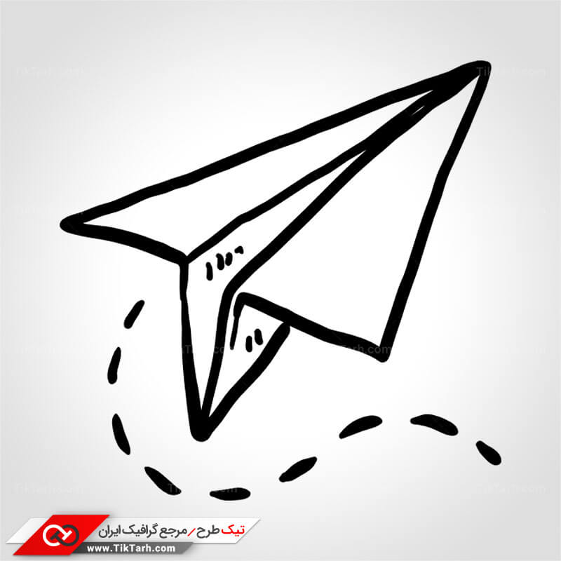 دانلود طرح گرافیکی کلیپ آرت موشک کاغذی