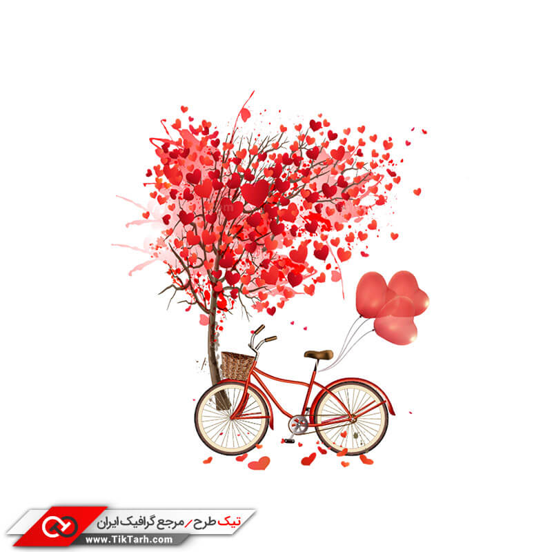 دانلود کلیپ آرت دوچرخه و درخت قلب
