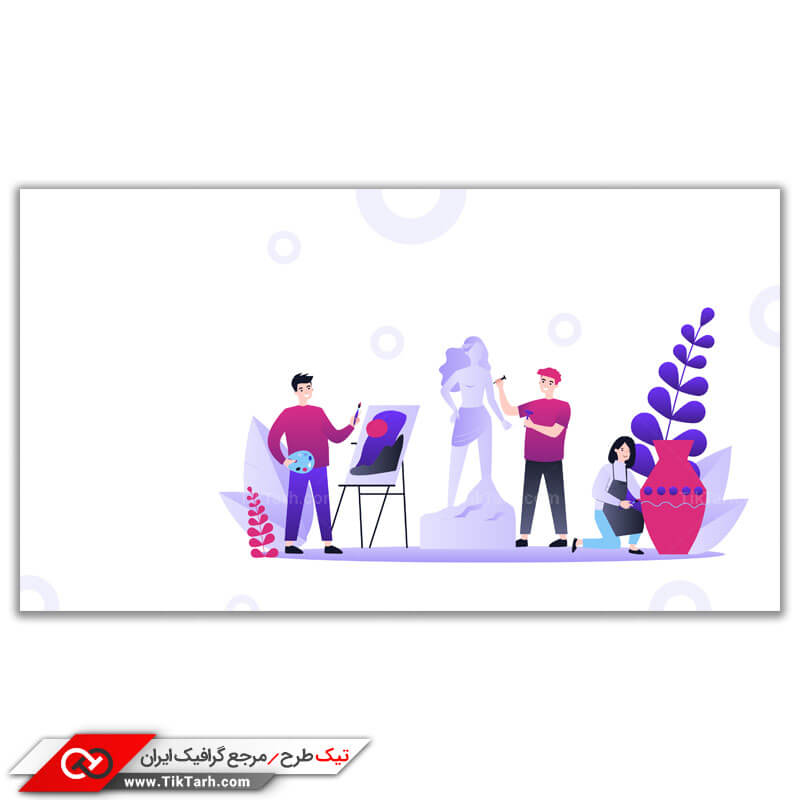 طرح گرافیکی وکتور مفهومی انواع هنر