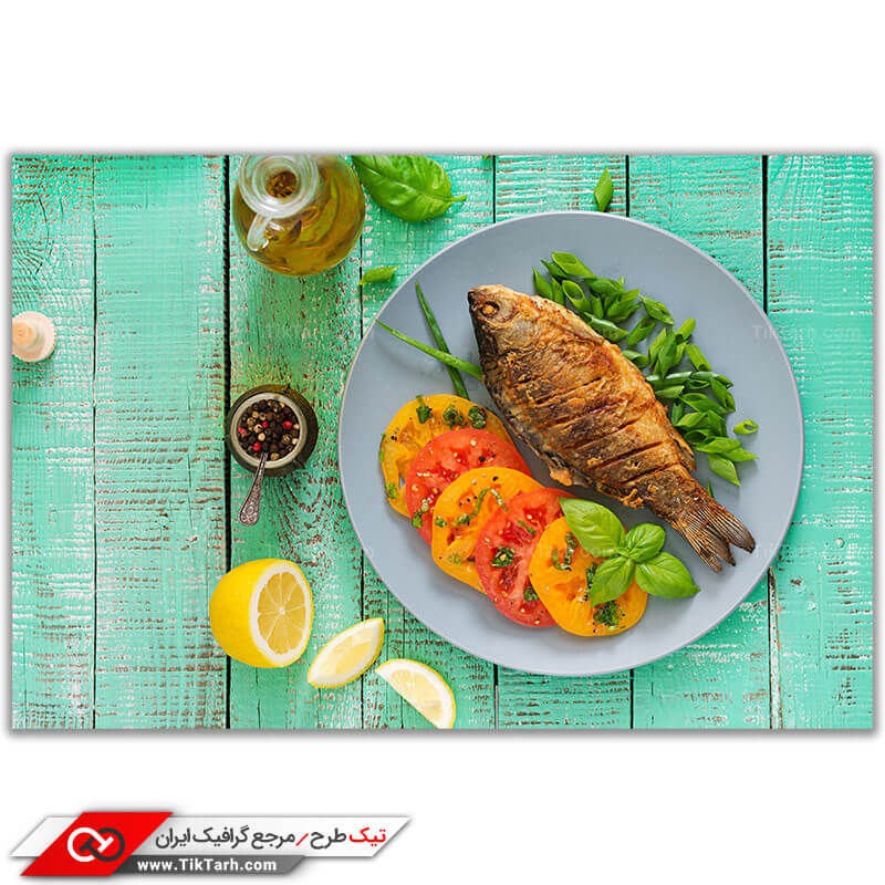 عکس گرافیکی ماهی سرخ کرده