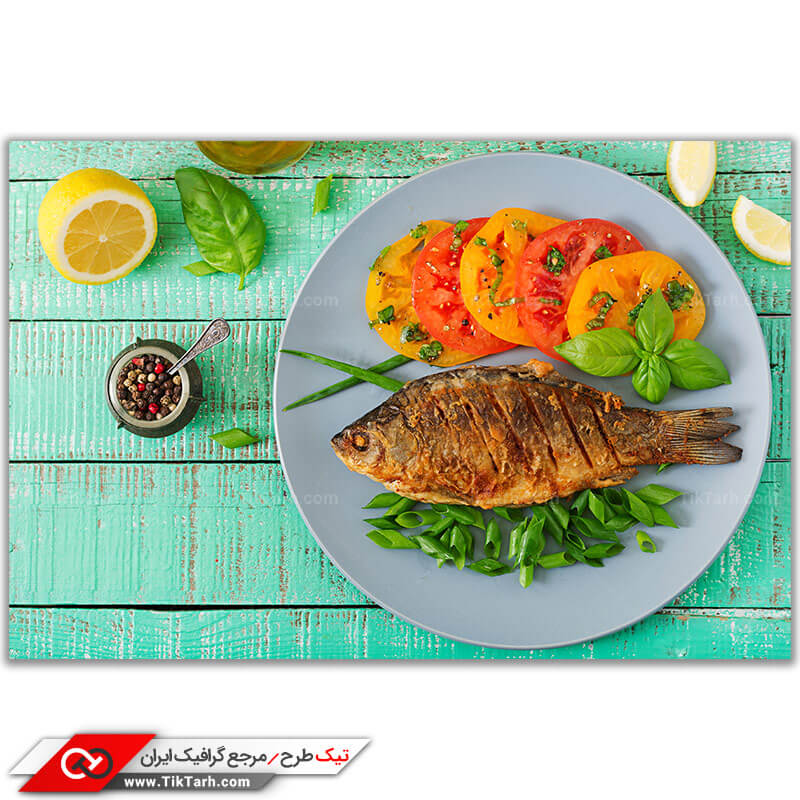 عکس گرافیکی یک ماهی سرخ شده