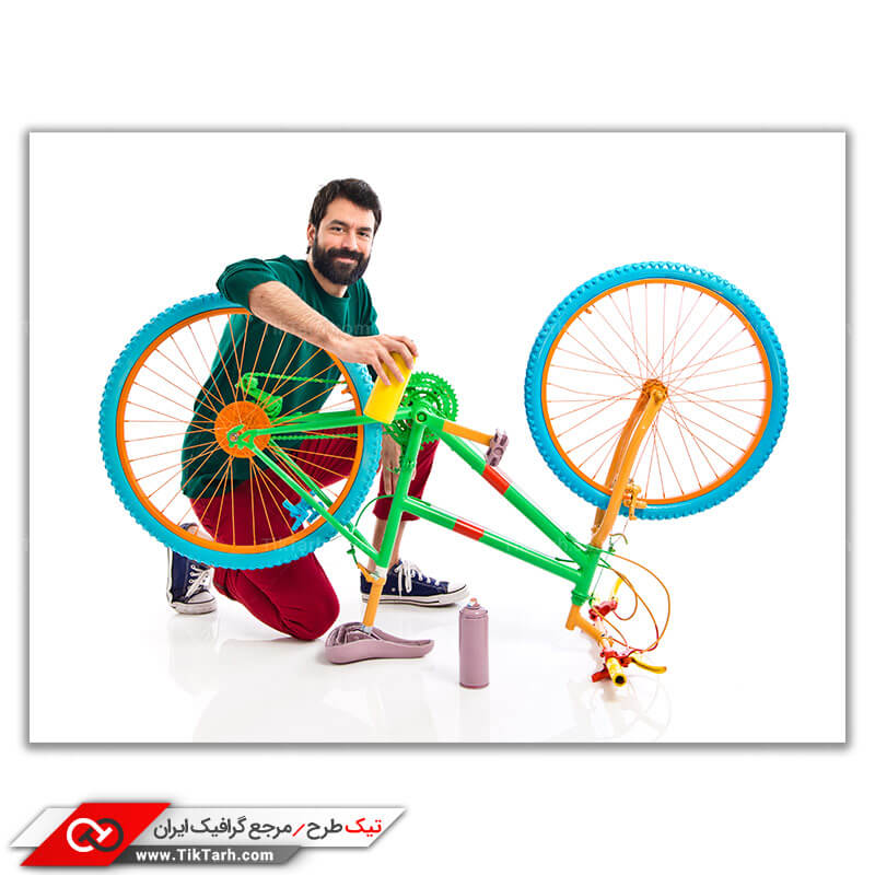 تصویر بسیار با کیفیت رنگ کاری دوچرخه