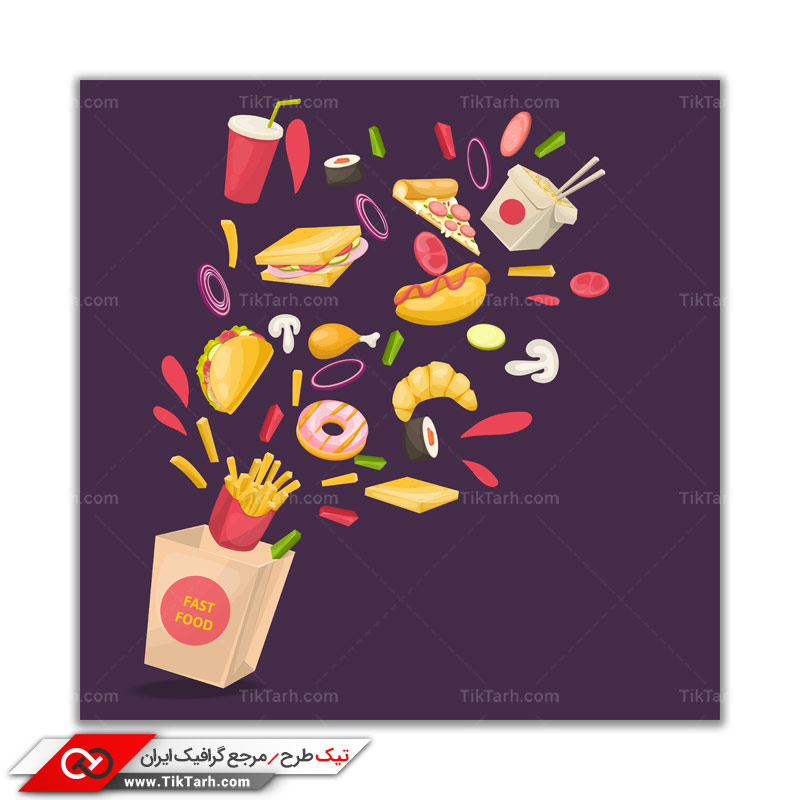 دانلود پس زمینه طراحی انواع فست فود