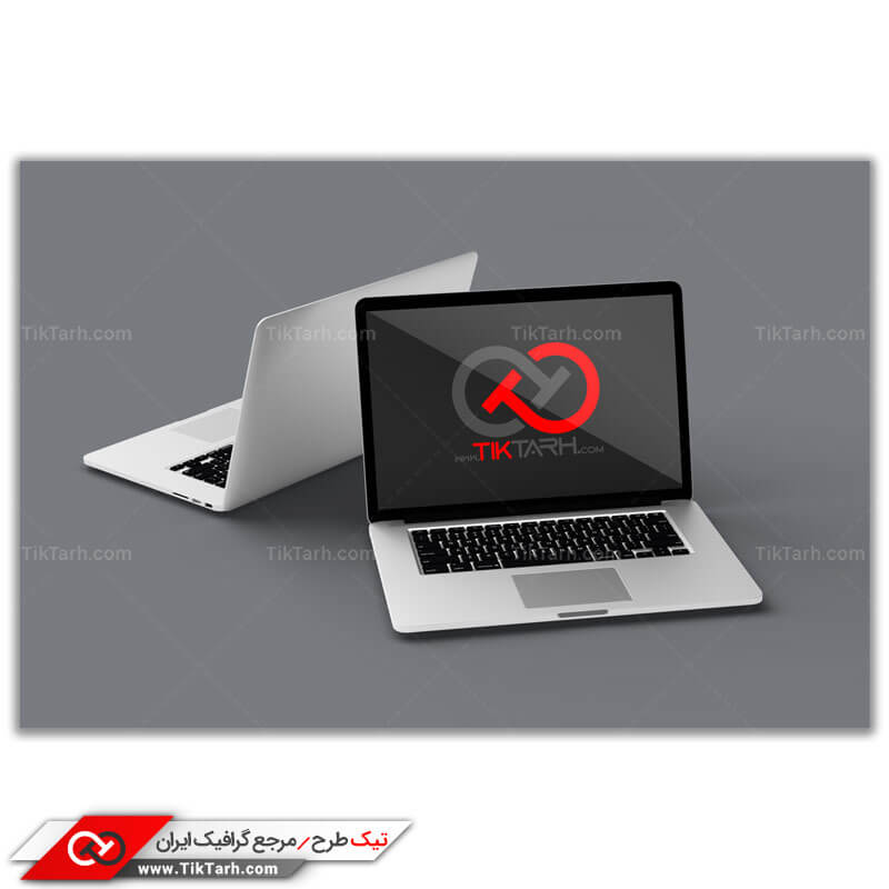 طرح گرافیکی موکاپ دو عدد لپ تاپ
