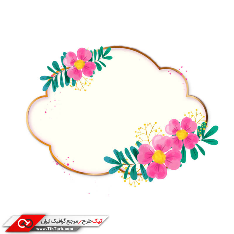 طرح لایه باز با کادر بیضی و گل