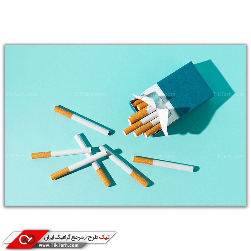 دانلود تصویر با کیفیت پاکت سیگار با زمینه آبی