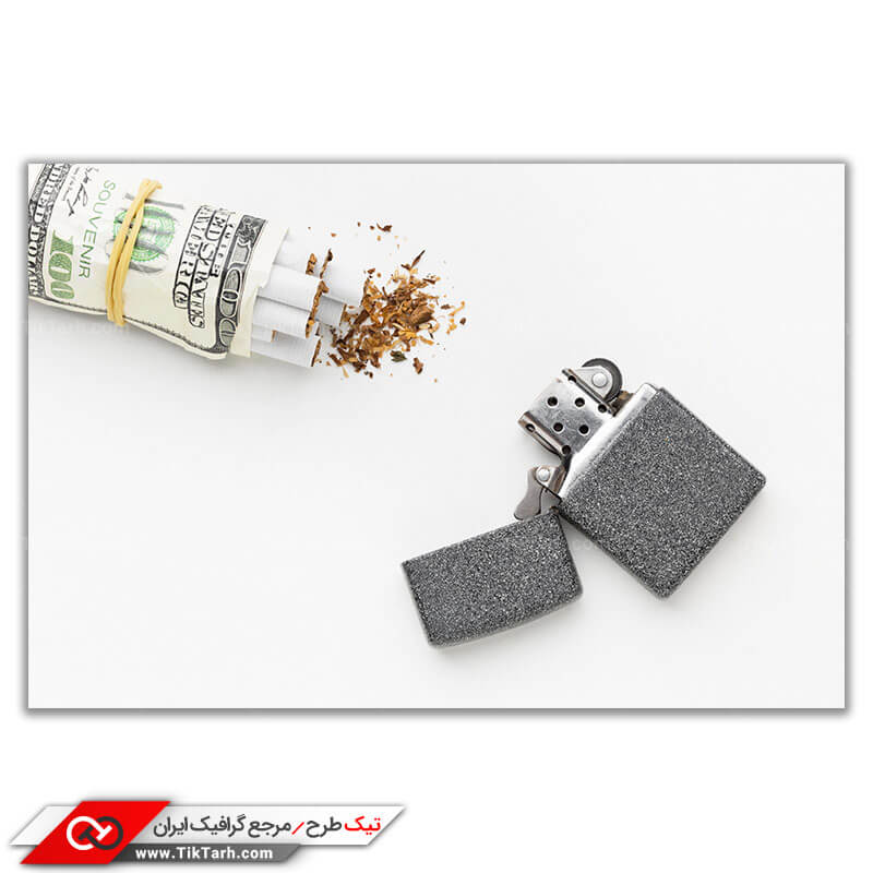 دانلود تصویر با کیفیت پاکت سیگار و فندک