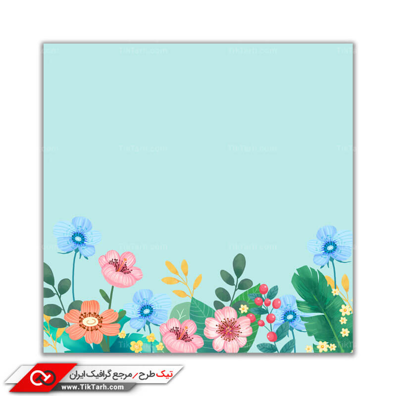 طرح گرافیکی پس زمینه با حاشیه گل