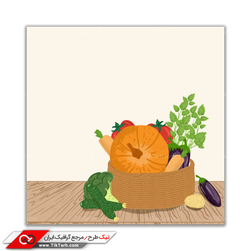 پس زمینه لایه باز سبد سبزیجات