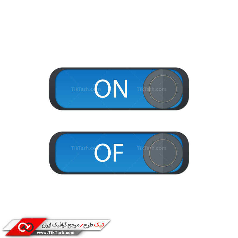 طرح کلید روشن و خاموش آبی