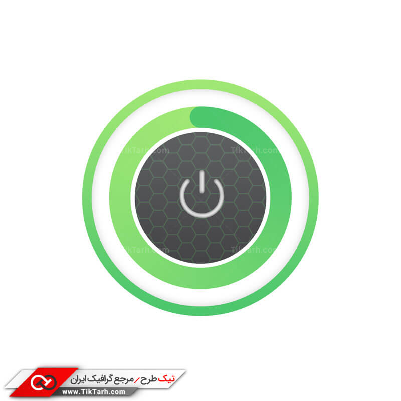 طرح دکمه پاور سبز