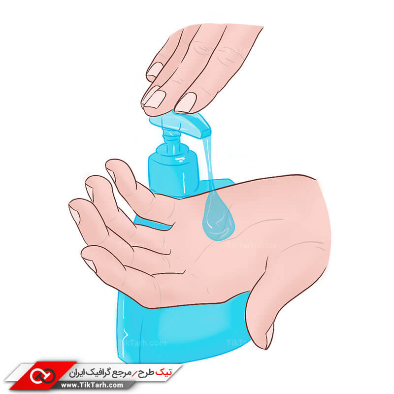 طرح کلیپ آرت ضدعفونی کردن دست