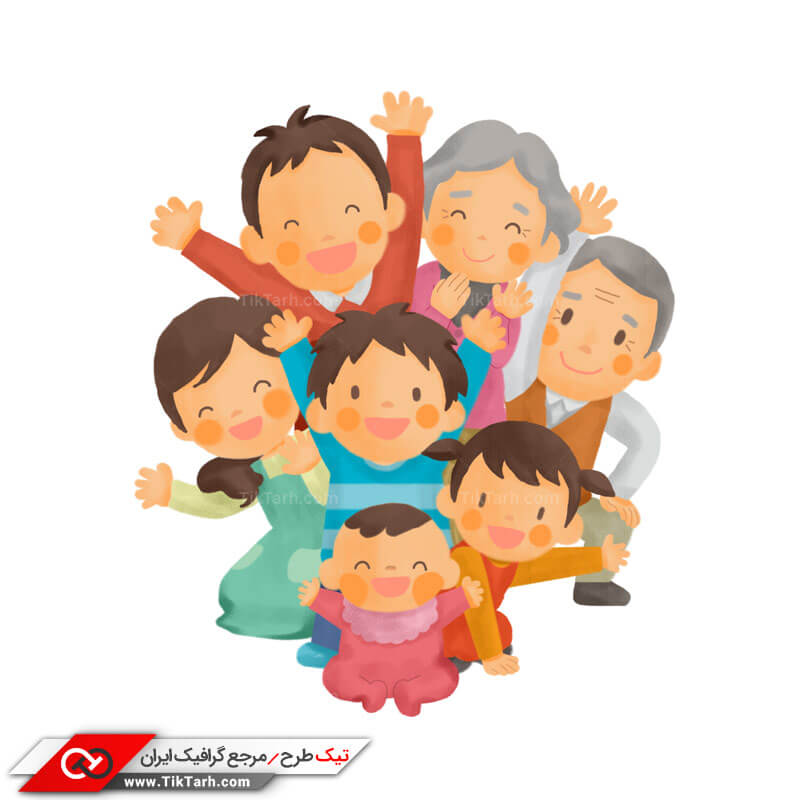 طرح کلیپ آرت خانواده پرجمعیت