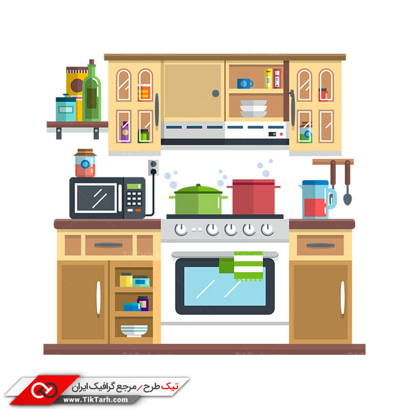 طرح کلیپ آرت آشپزخانه جمع و جور