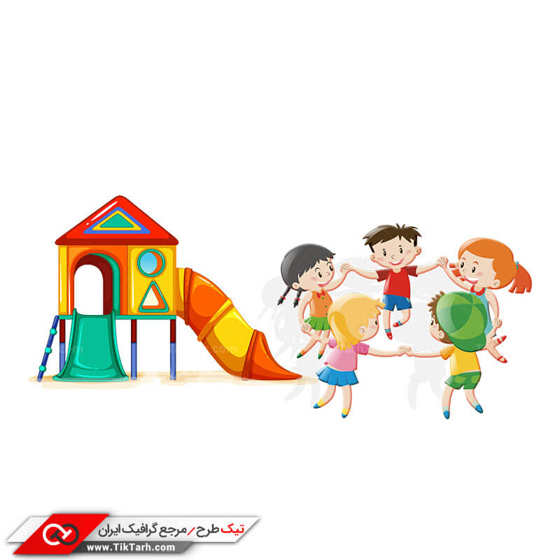 طرح کلیپ آرت بازی کودکان در پارک
