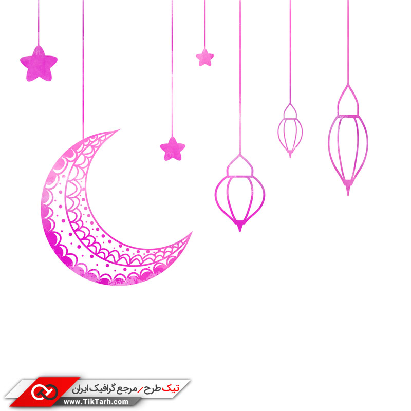 طرح کلیپ آرت آویزهای ماه و ستاره