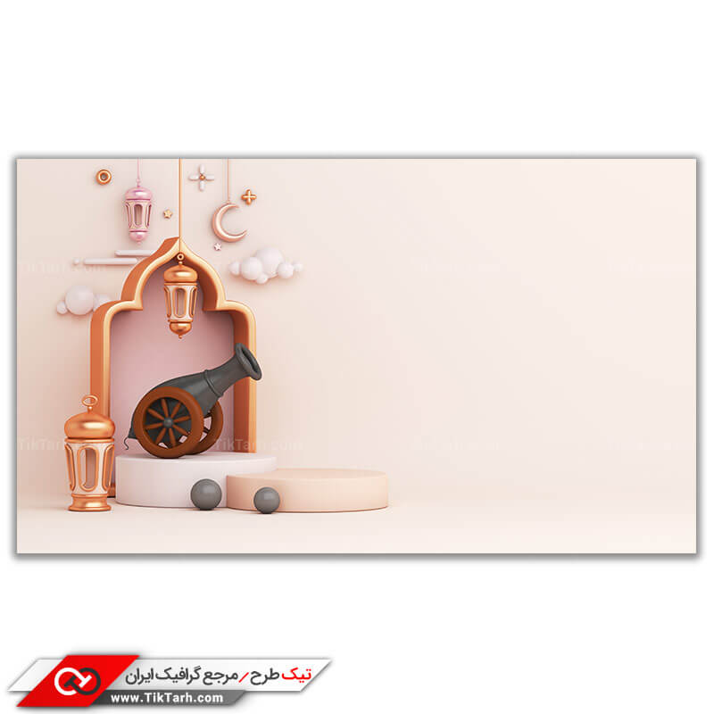 تصویر با کیفیت محراب و ماه و چراغ