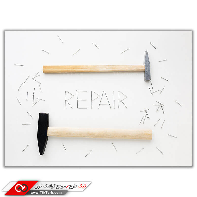 عکس باکیفیت میخ ها و چکش ها