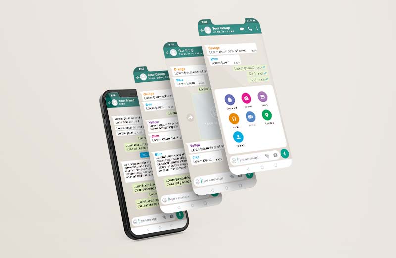 طرح لایه باز موکاپ واتساپ