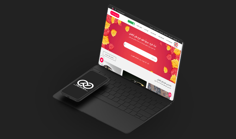 طرح لایه باز موکاپ لپ تاپ و موبایل اندروید