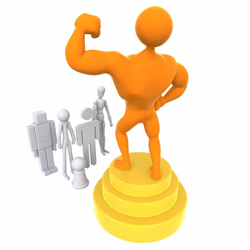 عکس آدمک قدرتمند روی سکو