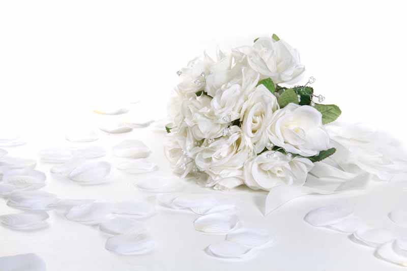 عکس دسته گل رز سفید