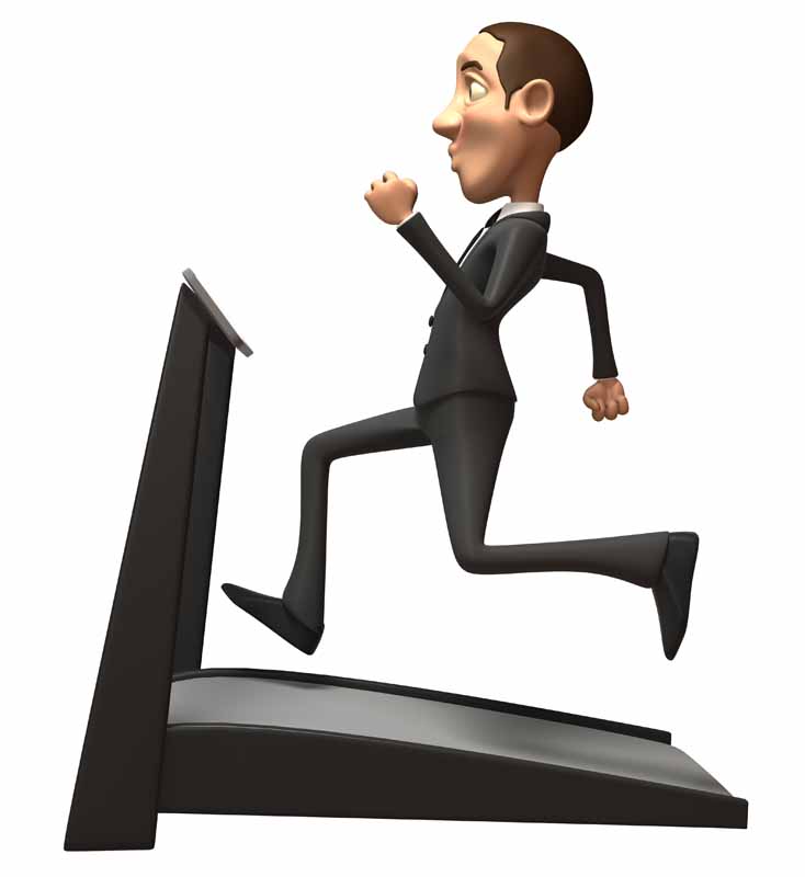عکس کارتونی دویدن مرد روی تردمیل