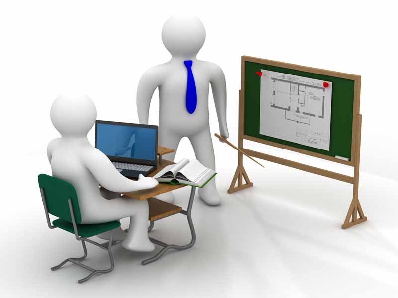 عکس آدمک در حال توضیح نقشه ساختمان