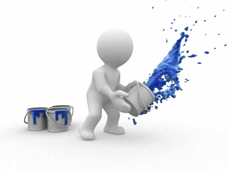 عکس نقاشی ساختمان توسط آدمک