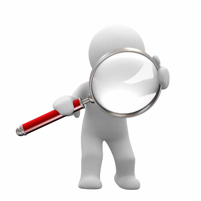 عکس نگاه کردن آدمک با ذره بین