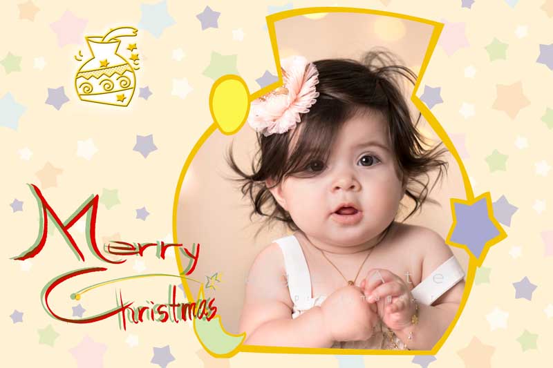 قاب عکس لایه باز کودکانه تبریک کریسمس