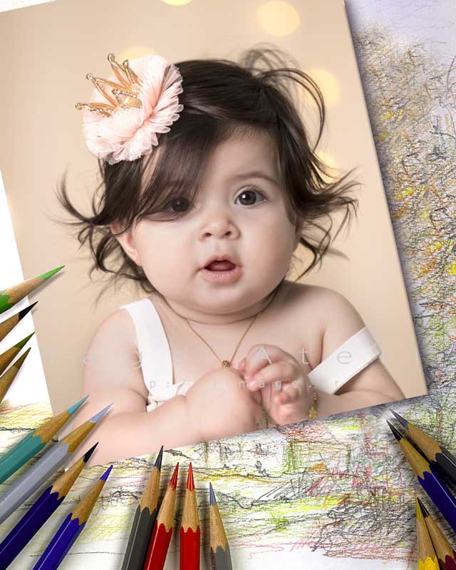قاب عکس لایه باز کودکانه مدادرنگی