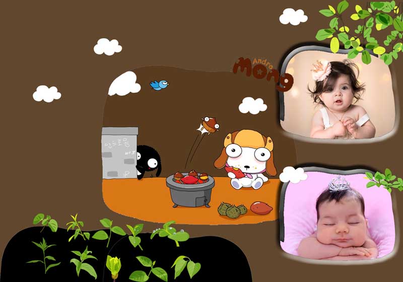 قاب عکس لایه باز کودکانه قهوه ای
